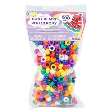 Perles Pony arc-en-ciel Horizon Group USA, lot de 500 Perles Pony arc-en-ciel