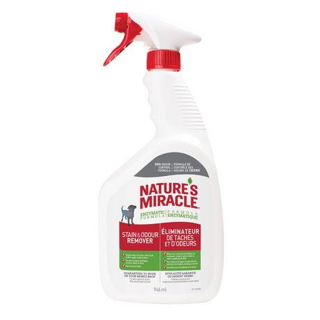 Nature’s Miracle Stain And Odor Remover Dog, Odor Control Formula, 946mL Spray, Effective enzymatic formula