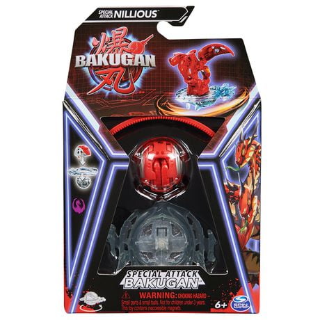 Bakugan, Special Attack Nillious, Spinning Collectible, Customizable Action Figure and Trading Cards, Kids Toys for Boys and Girls 6 and up