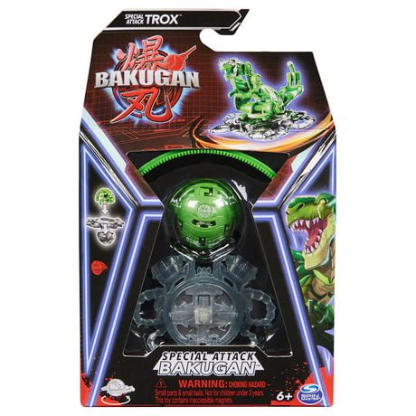 Bakugan, Special Attack Trox, figurine articulée personnalisable rotative et cartes à collectionner, jouets pour garçons et filles à partir de 6 ans