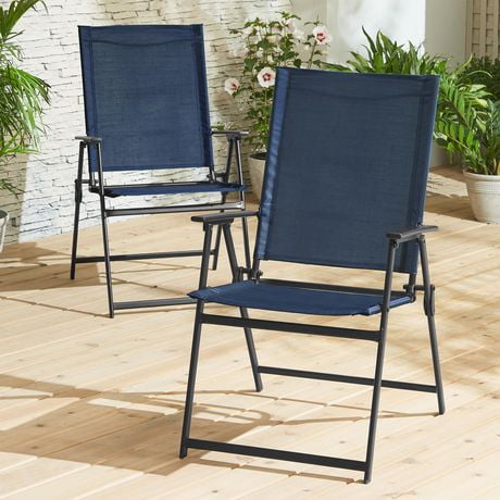 Mainstays Greyson 2-Pack Patio Folding Chair Set