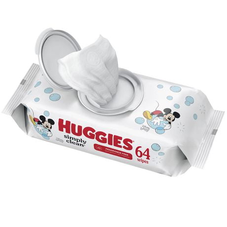 Huggies Simply Clean Baby Wipes, UNSCENTED, 1 Flip Top Pack, 64 Wipes, 64 Wipes