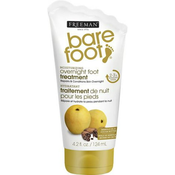 Freeman Bare Foot Marula Oil + Cocoa Butter Moisturizing Overnight Foot Treatment, 124 mL
