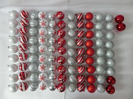 Holiday Time Shatterproof Ornaments, Red, White & Silver | Walmart Canada