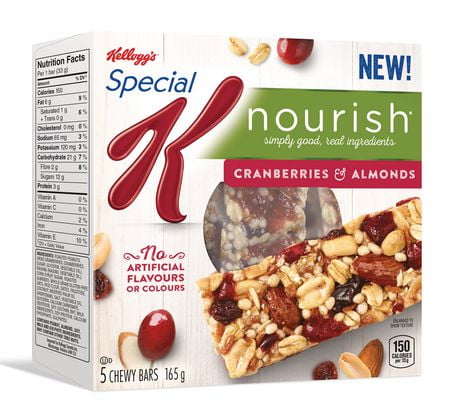 Kellogg's Special K Nourish Cranberries & Almonds Bar - 165g, 5 bars ...