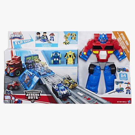 playskool heroes transformers rescue bots optimus prime rescue trailer