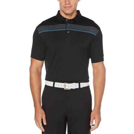 Men's Performance Short Sleeve Stacked Linear Print Golf Polo Shirt | Walmart Canada