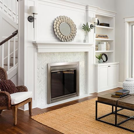 Pleasant Hearth Cb 3301 Colby Glass Firescreen Sunlight Nickel Medium Canada Pleasant Hearth Cb 3301 Colby Glass, East Coast Fireplace Route 3301