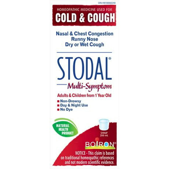 Boiron Stodal Multi-Symptom Homeopathic Medicine Cough & Cold, 200ml