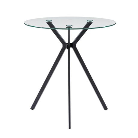 CorLiving Lennox Glass Top Trestle Bistro Table