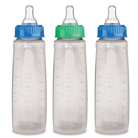 First Essentials by NUK Clear View Bottle, 9oz, 3PK, Medium Flow, 9 oz, Medium Flow, 3-Pack