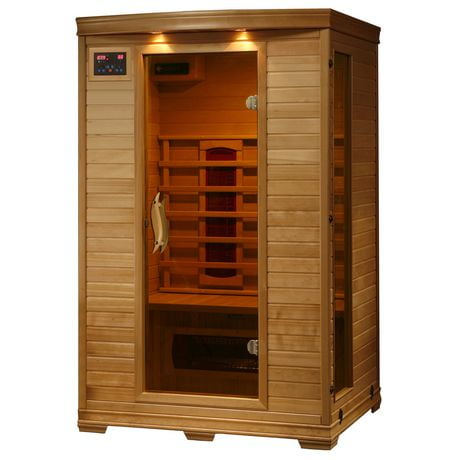 Sauna infrarouge de luxe Hemlock de Radiant Saunas à 5 éléments chauffants de céramique
