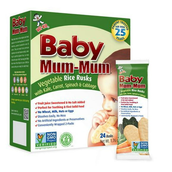 Biscottes de riz aux légumes Mum-Mum par Hot-Kid pour bébé 24 biscottes, 50 g