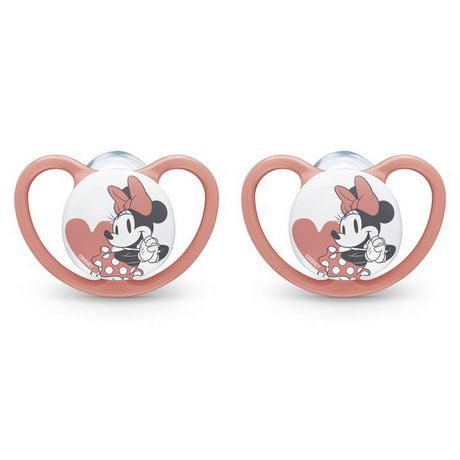 UPC 885131699633 product image for Nuk Space Minnie Mouse Pacifiers, Size 1, 2 Pack Red And White | upcitemdb.com