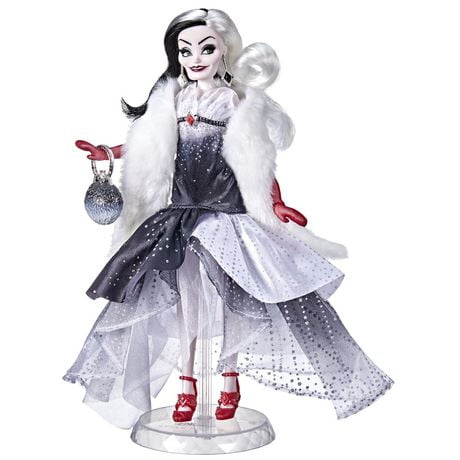 Disney Vilains, Style Series, poupée Cruella d'Enfer au style contemporain avec accessoires, à collectionner, à partir de 6 ans