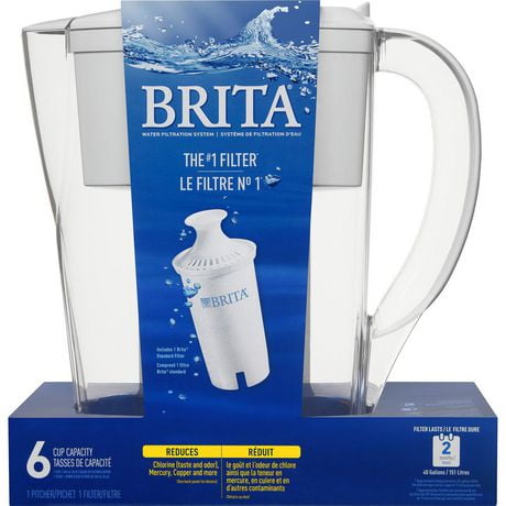 Brita® Small 6 Cup Water Filter Pitcher with 1 Standard Filter, BPA ...