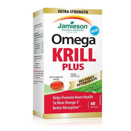 Jamieson Omega Krill Plus 500 mg Softgels, 60 Softgels