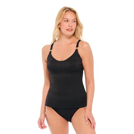 Swim 365 Women's Plus Size Split-neck Short Sleeve Swim Tee With