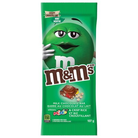 M & M's M&M'S® Minis And Mint Rice Crisp, Milk Chocolate bar, 107g ...