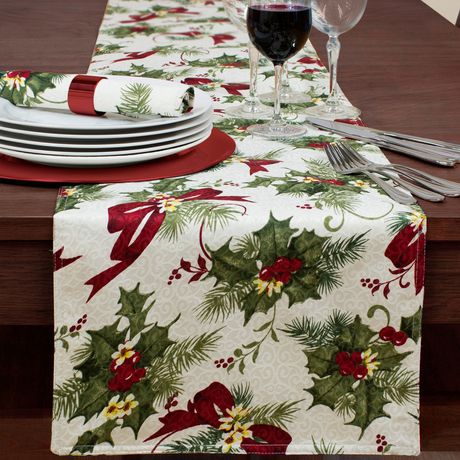 Holiday Time Printed Damask Table Runner | Walmart Canada