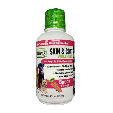 Liquid-Vet K9 Skin & Coat Wellness Saveur de Bacon 16 fois liquides / 474 ml