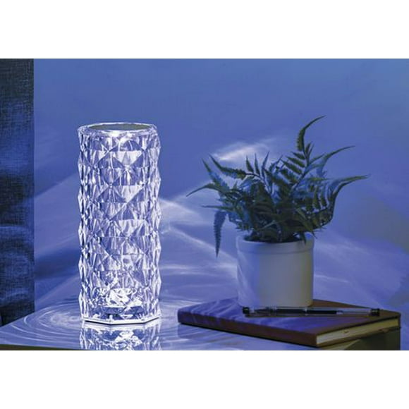 Merkury Innovations 8.5" Tall  Diamond LED Touch Lamp Cordless Multicolor Mood Light, Diamond LED Touch Lamp