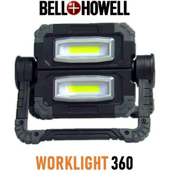 Bell + Howell Worklight 360 étanche portable robuste double éclairage facile à utiliser multi-positions bricoleur plombier mécanicien méga lampe de travail comme vu à la télévision Lampe de travail