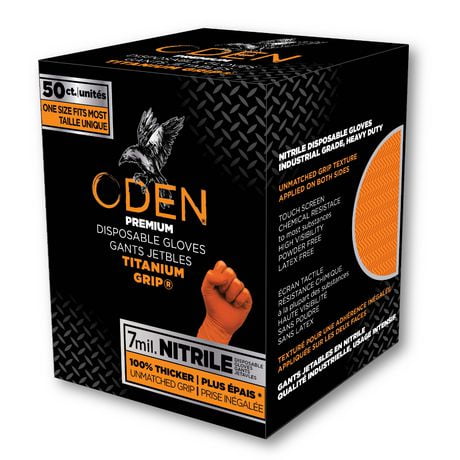 Oden 50ct Titanium Grip Nitrile Glove, 50ct Gloves