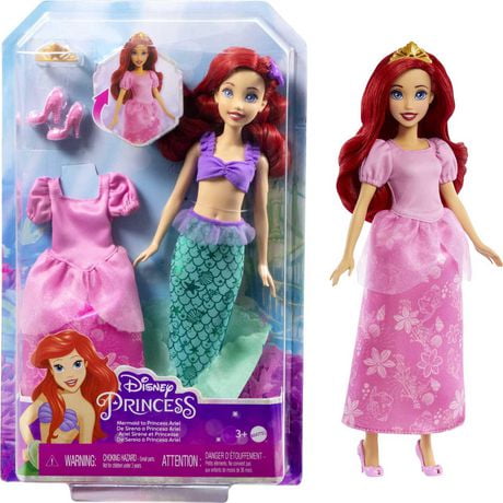 Disney Princess Toys, Ariel 2-in-1 Mermaid to Princess Doll