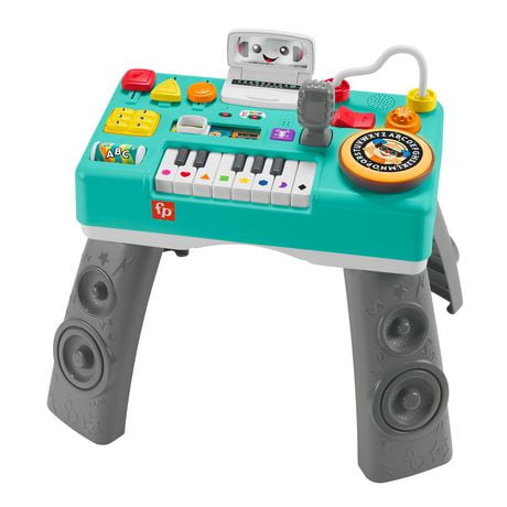 Fisher-Price Laugh & Learn Mix & Learn DJ Table Musical Learning Toy for Baby & Toddler, Multi-Language Version