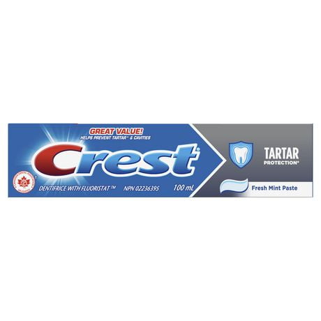 Dentifrice Crest Protection antitartre, dentifrice régulier 100 ml
