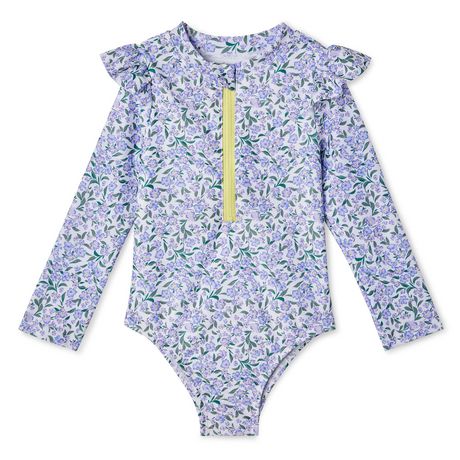 George Toddler Girls' Shoulder Ruffle Rash Guard 1-Piece - Walmart.ca