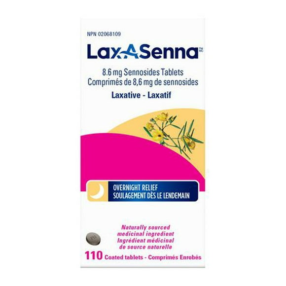 Lax-A SennaMD - Laxatif de source naturelle Comprimés 110 enrobés