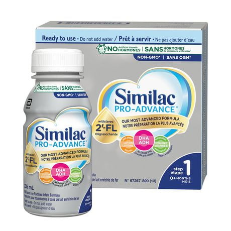 Similac Pro-Advance® Step 1 Baby Formula, 0+ Months, with 2'-FL, Ready to Feed, 16 x 235 mL