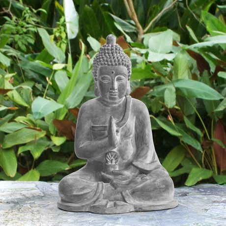 Sunjoy Dark Gray Decorative Buddha Garden Decor Statue | Walmart Canada