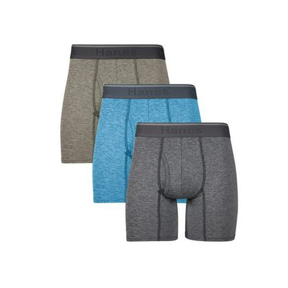 Hanes Comfort Flex Fit Men's Breathable Stretch Mirco Mesh Boxer Brief Underwear, 3-Pack, Hanes