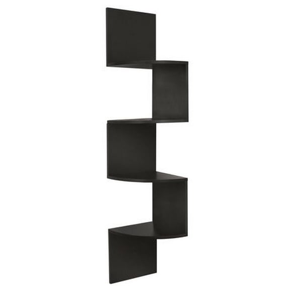 kieragrace Provo Corner Wall Shelf - 12" x 57", Black