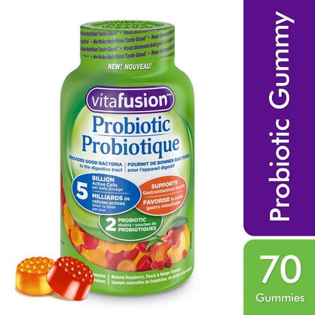 Vitafusion Probiotic Gummy Supplements, 70 gummies, natural flavours