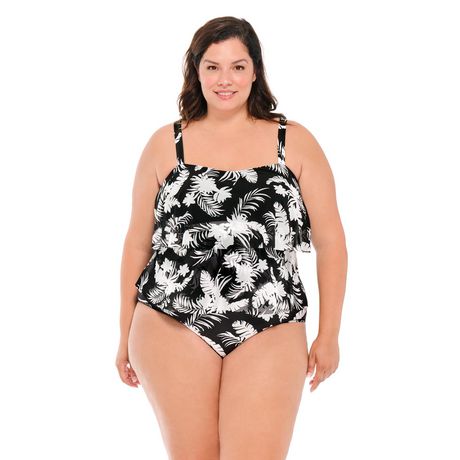 Cupshe Women's White Floral One Piece Swimsuit V Neck Ruffled Lace