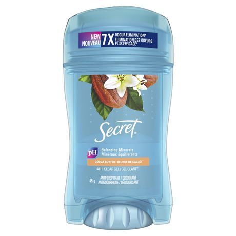 Secret Clear Gel Antiperspirant and Deodorant, Cocoa Butter Scent, 45 g,