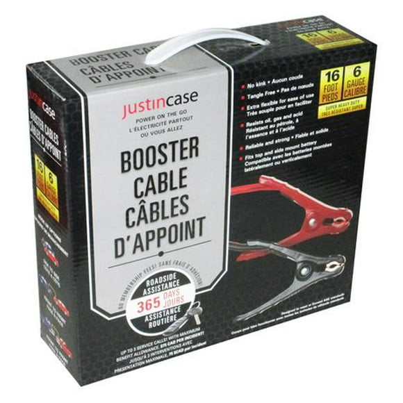 Justin Case 16 foot 6 Gauge Booster Cables, 16 foot 6 Gauge Booster Cables
