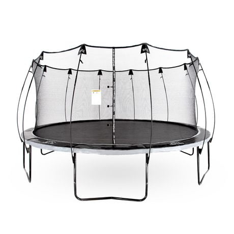 SKYWALKER TRAMPOLINES Epic Series, 16 FT, Round, Dual Color Black Gray, Outdoor Trampoline for Kids and Adults with Safety Enclosure Net and Spring Pad, ASTM Approval, Rust Resistant