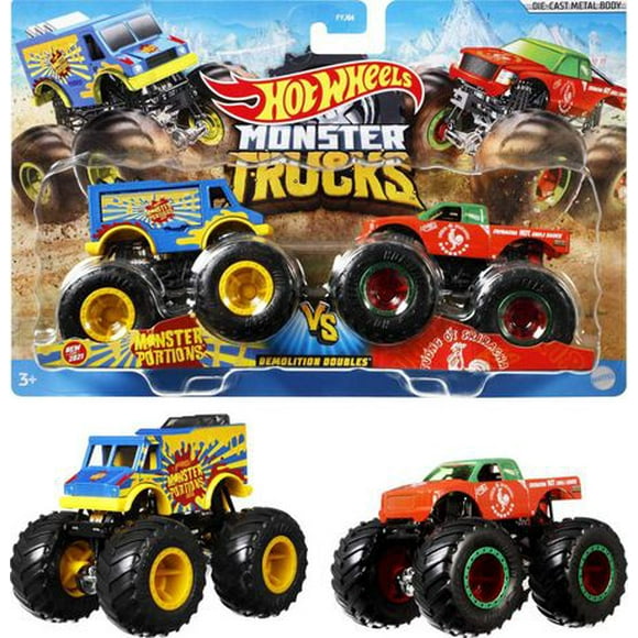 Hot Wheels Monster Trucks Demolition Doubles 2-Pack - Styles May Vary, Ages 3-7