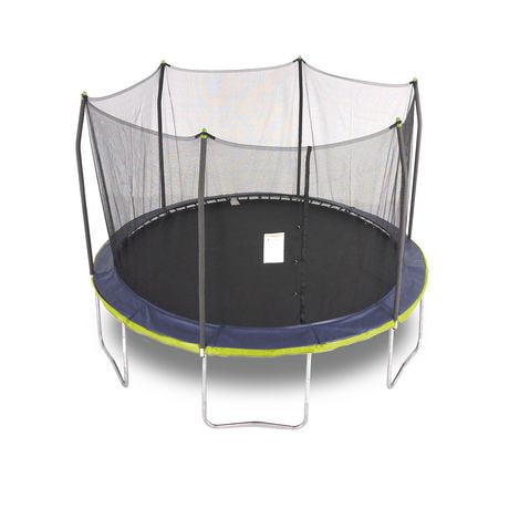 SKYWALKER TRAMPOLINES 13 FT, Round, Dual Color, Outdoor Trampoline for Kids with Safety Enclosure Net and Blue/ Green Spring Pad, ASTM Approval, Rust Resistant