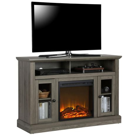 Chicago Electric Fireplace TV Console for TVs up to a 50", Medium Brown