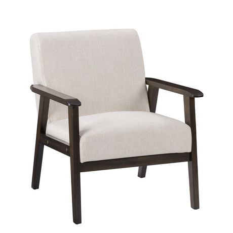 CorLiving Greyson Mid-Century Modern Solid Wood Frame Upholstered Cushion Armchair