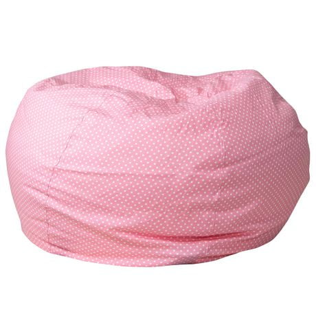 Oversized Light Pink Dot Bean Bag Chair