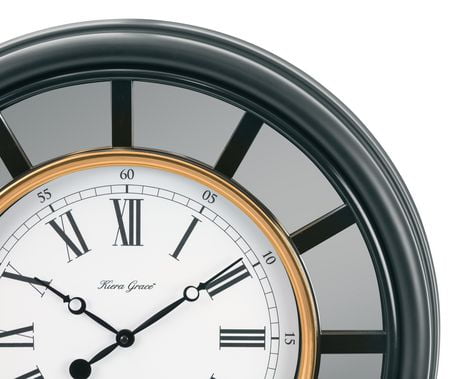 Kieragrace Milan Oversized Wall Clock With Mirror Accent Kieragrace Milan Oversized Wall Clock
