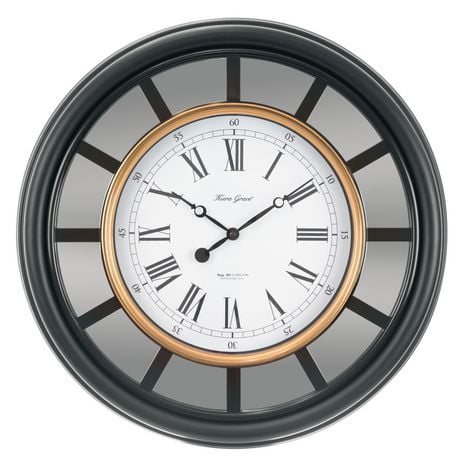 Kieragrace Milan Oversized Wall Clock With Mirror Accent Kieragrace Milan Oversized Wall Clock