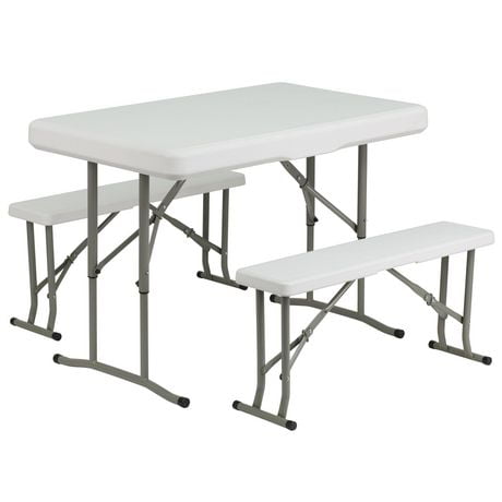 Ensemble de table-banc pliant en plastique 